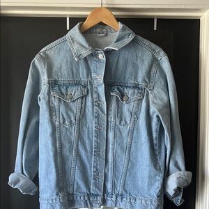 Women's Light Blue Denim Jean Jacket - Casual Button-Front